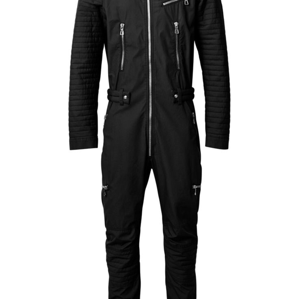 Balmain H&M Black  Jumpsuit Suit with Zipper Details